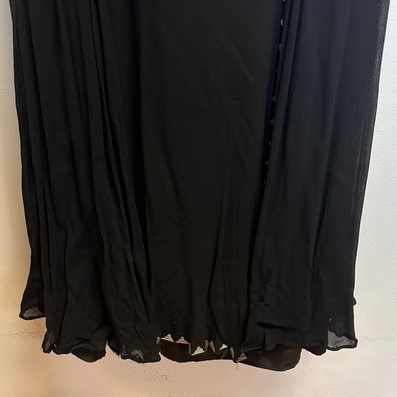 Anthropologie Black Maxi Dress with Pink and Silver Patterns - Picture 4 of 15